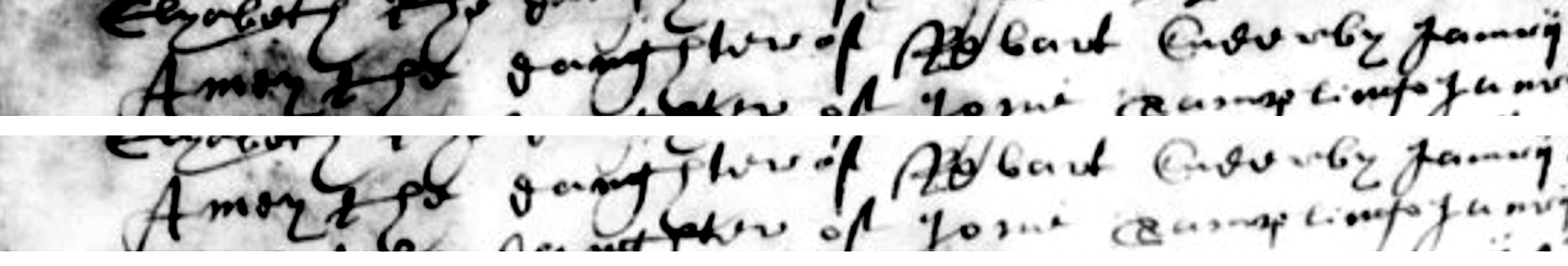 Canonical crop of the father-name line from the East Dereham register