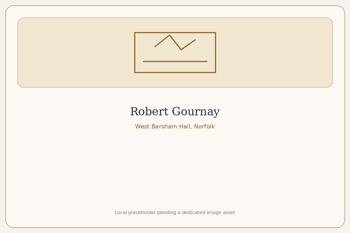 West Barsham Hall, Norfolk — the family seat Robert's brother Sir John held and which passed to Robert's son after John's line failed