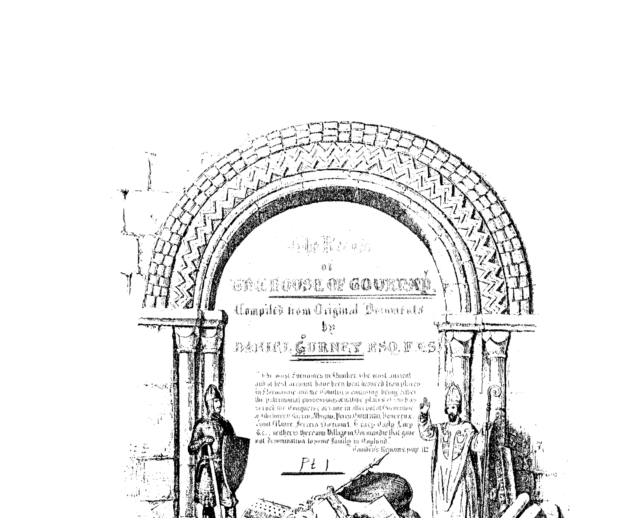 Frontispiece arch from Daniel Gurney's Record of the House of Gournay