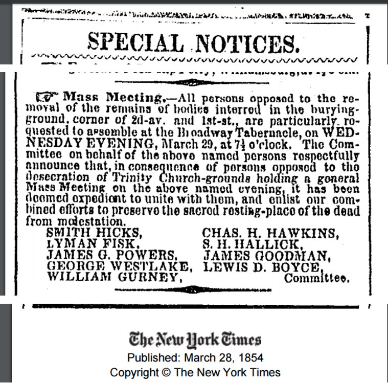 Trinity cemetery meeting notice