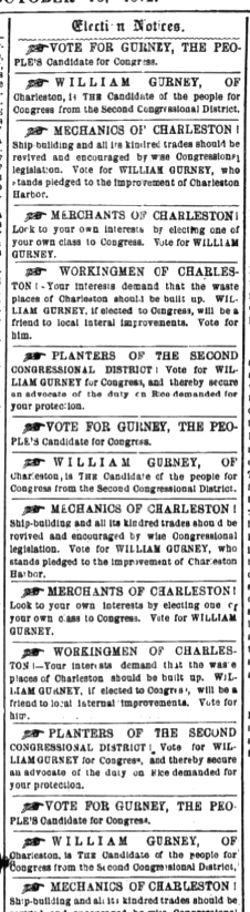Campaign poster for William Gurney for Congress