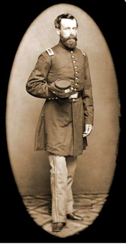 Full-length oval portrait of William Gurney in uniform